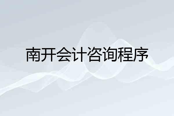 南开会计咨询程序