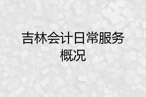 吉林会计日常服务概况