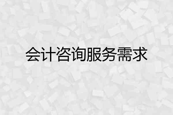 会计咨询服务需求
