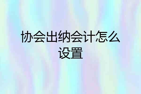 协会出纳会计怎么设置