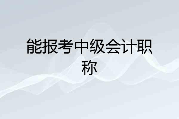 能报考中级会计职称
