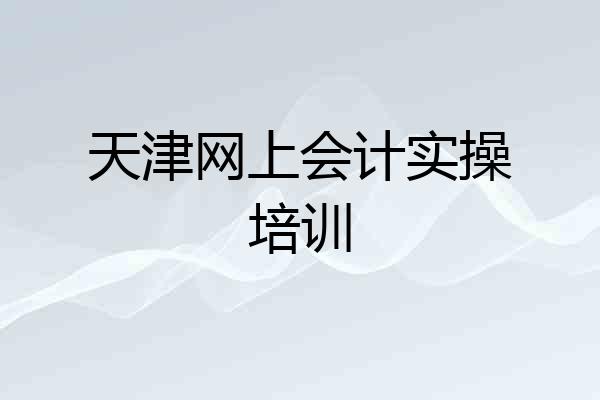 天津网上会计实操培训