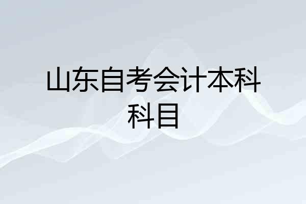 山东自考会计本科科目