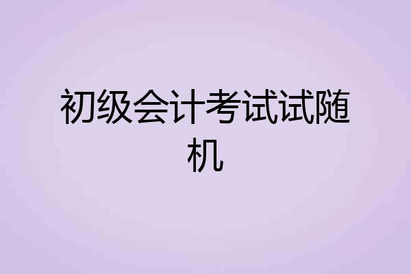 初级会计考试试随机