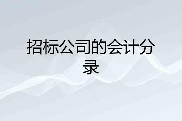 招标公司的会计分录