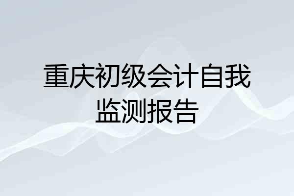 重庆初级会计自我监测报告