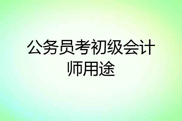 公务员考初级会计师用途