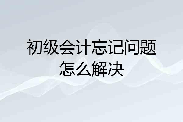 初级会计忘记问题怎么解决