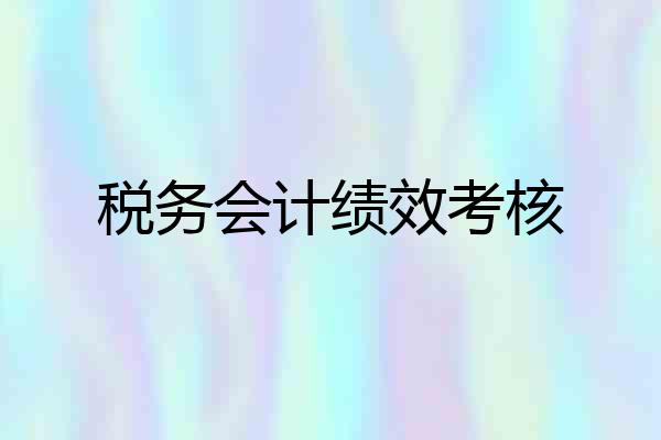 税务会计绩效考核