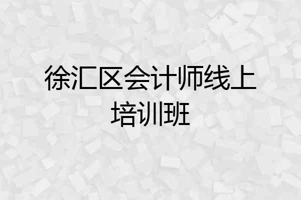 徐汇区会计师线上培训班