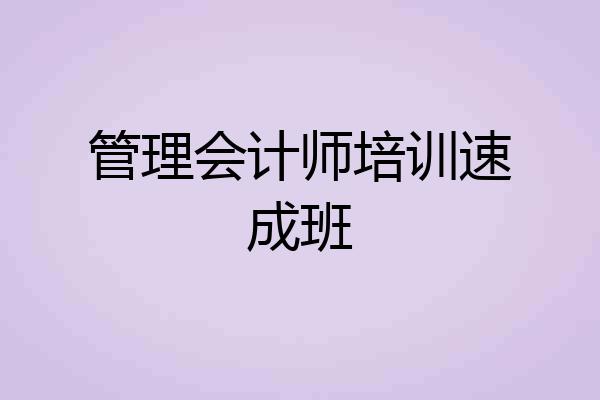 管理会计师培训速成班