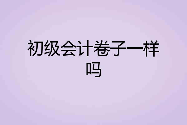 初级会计卷子一样吗