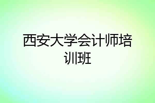 西安大学会计师培训班