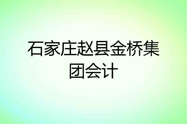 石家庄赵县金桥集团会计