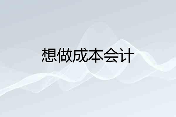 想做成本会计