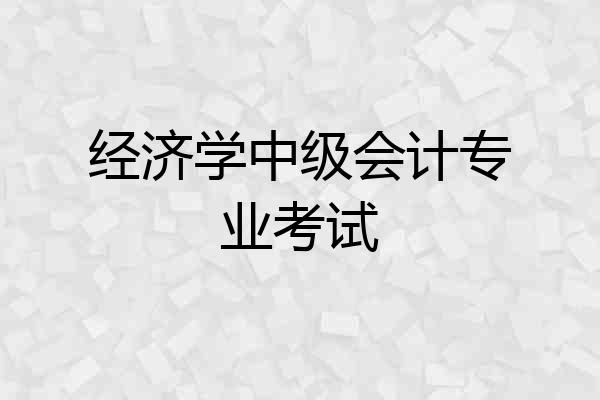 经济学中级会计专业考试