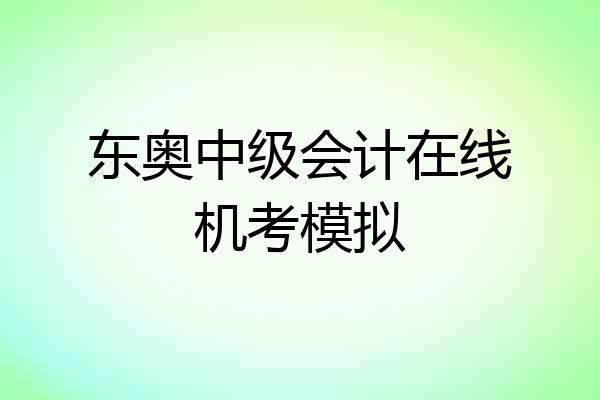 东奥中级会计在线机考模拟