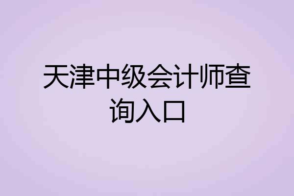 天津中级会计师查询入口