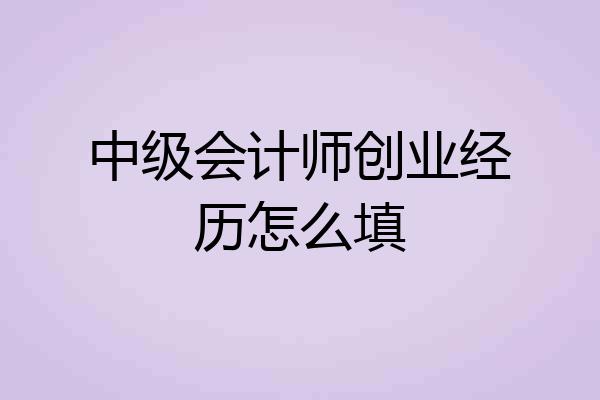 中级会计师创业经历怎么填
