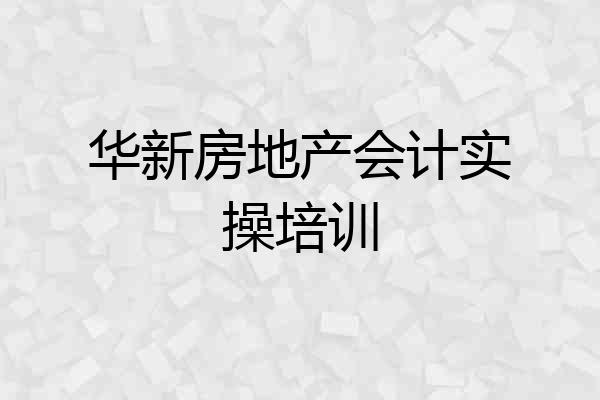 华新房地产会计实操培训