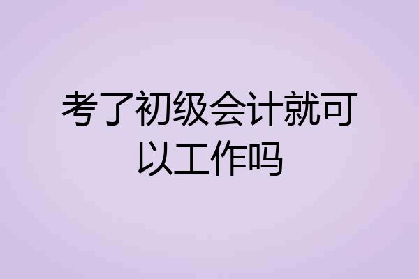 考了初级会计就可以工作吗