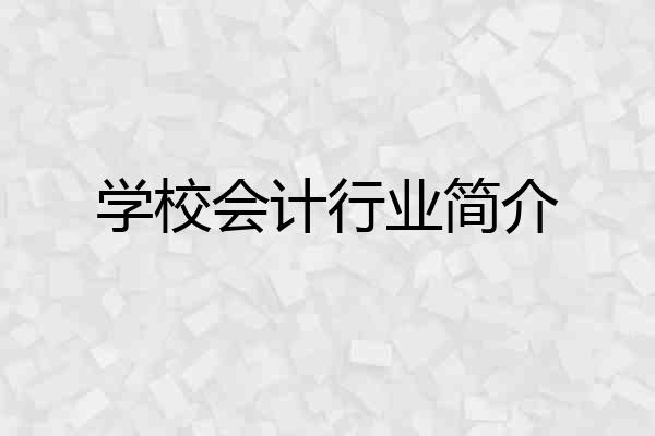 学校会计行业简介