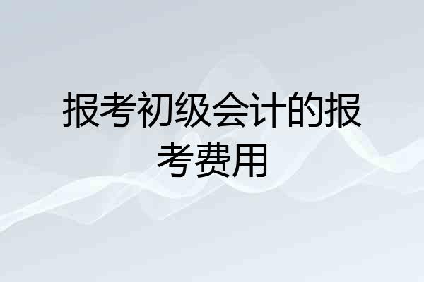报考初级会计的报考费用