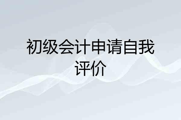 初级会计申请自我评价