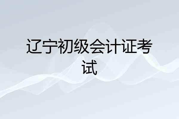 辽宁初级会计证考试