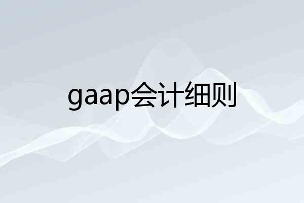 gaap会计细则