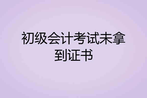 初级会计考试未拿到证书