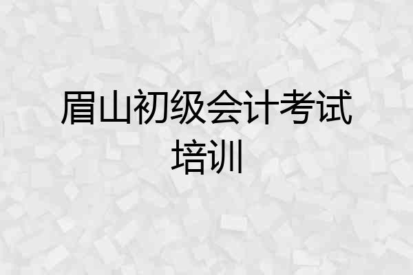 眉山初级会计考试培训