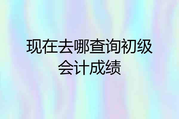 现在去哪查询初级会计成绩