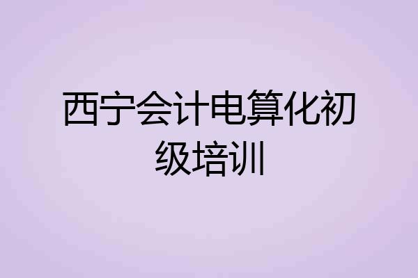 西宁会计电算化初级培训