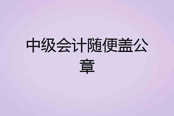 中级会计随便盖公章