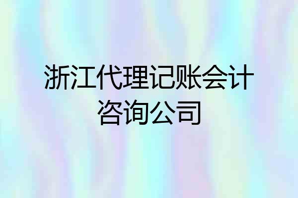 浙江代理记账会计咨询公司
