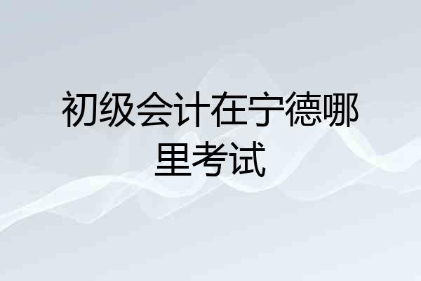初级会计在宁德哪里考试