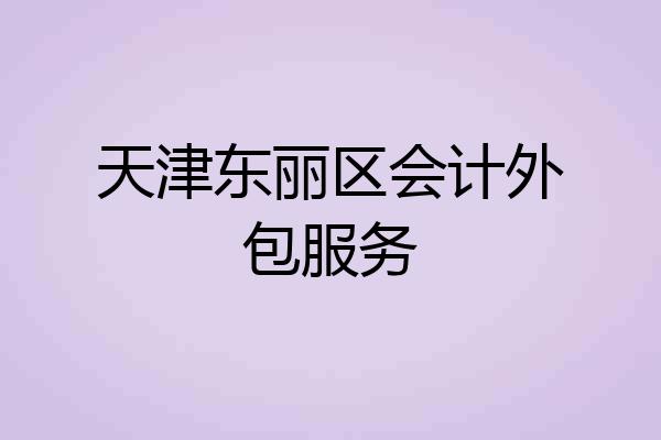 天津东丽区会计外包服务