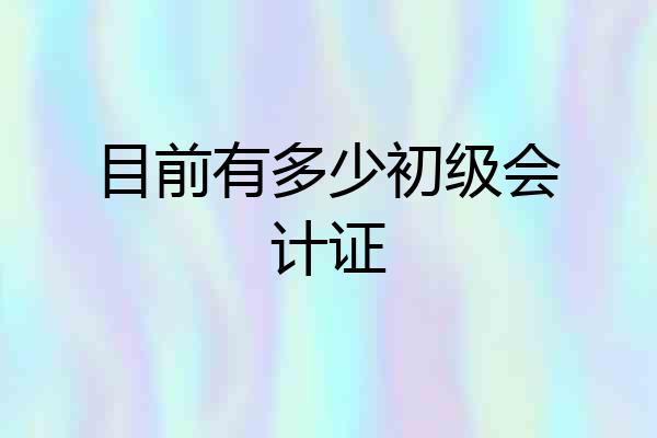 目前有多少初级会计证