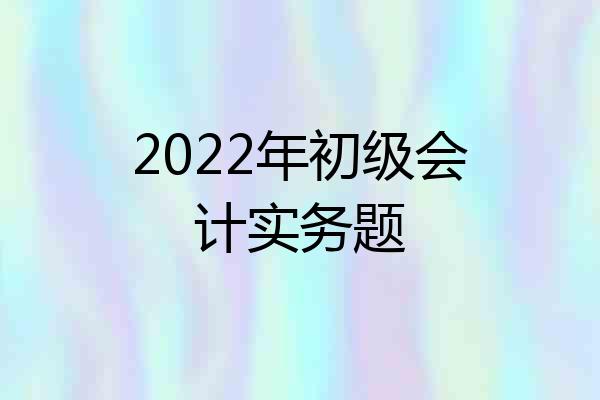 2022年初级会计实务题