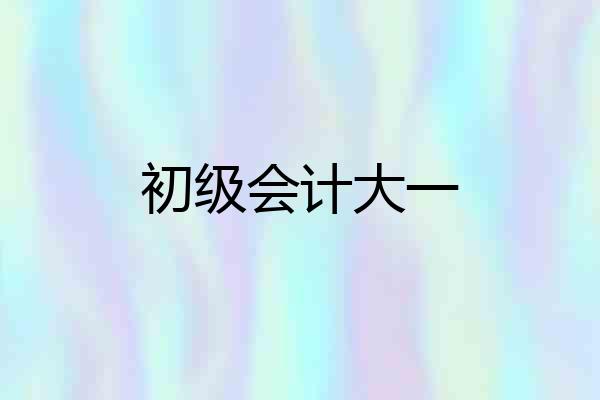 初级会计大一