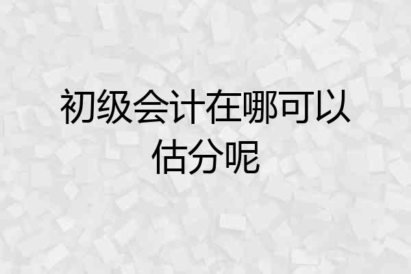 初级会计在哪可以估分呢