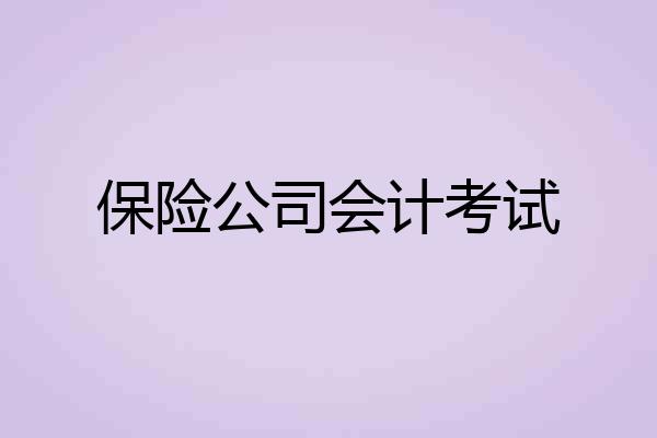 保险公司会计考试