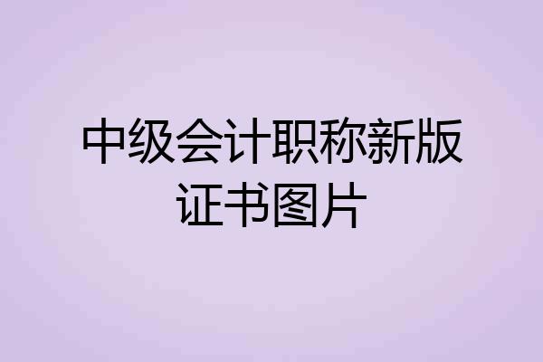 中级会计职称新版证书图片
