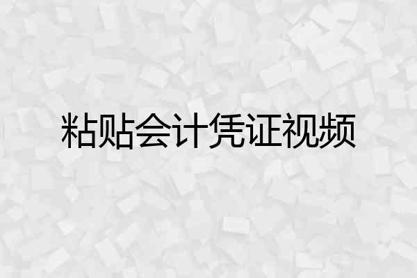 粘贴会计凭证视频