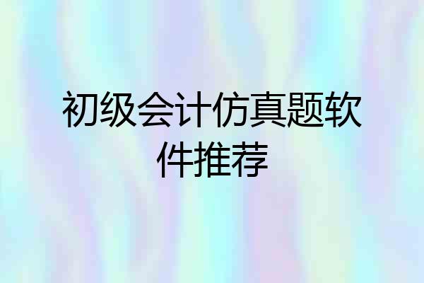 初级会计仿真题软件推荐