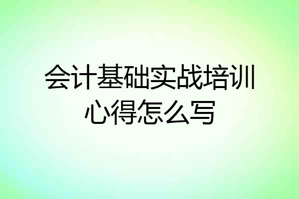 会计基础实战培训心得怎么写