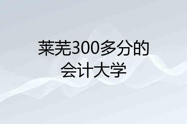 莱芜300多分的会计大学