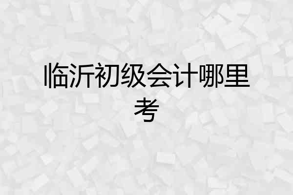 临沂初级会计哪里考