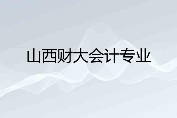 山西财大会计专业